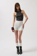 Yıkamalı Halter Yaka Crop Bluz resmi